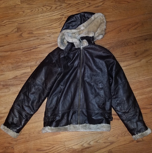 Leather Limited Jackets & Blazers - Leather Limited Hooded Fur Lined Winter Coat
